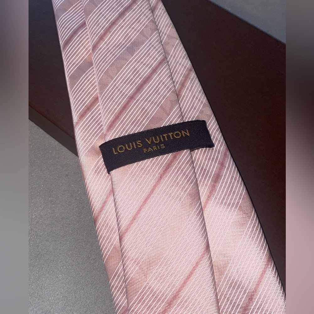 Louis Vuitton Light Pink Striped Tie and Blue Tie in Box Pre loved condition - Picture 7 of 14